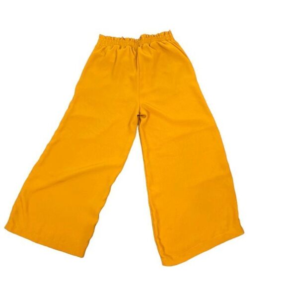 Harmony & Havoc Wide Leg Pants Mustard Yellow Gold Elastic / Tie Waist Size 3 - Picture 8 of 11